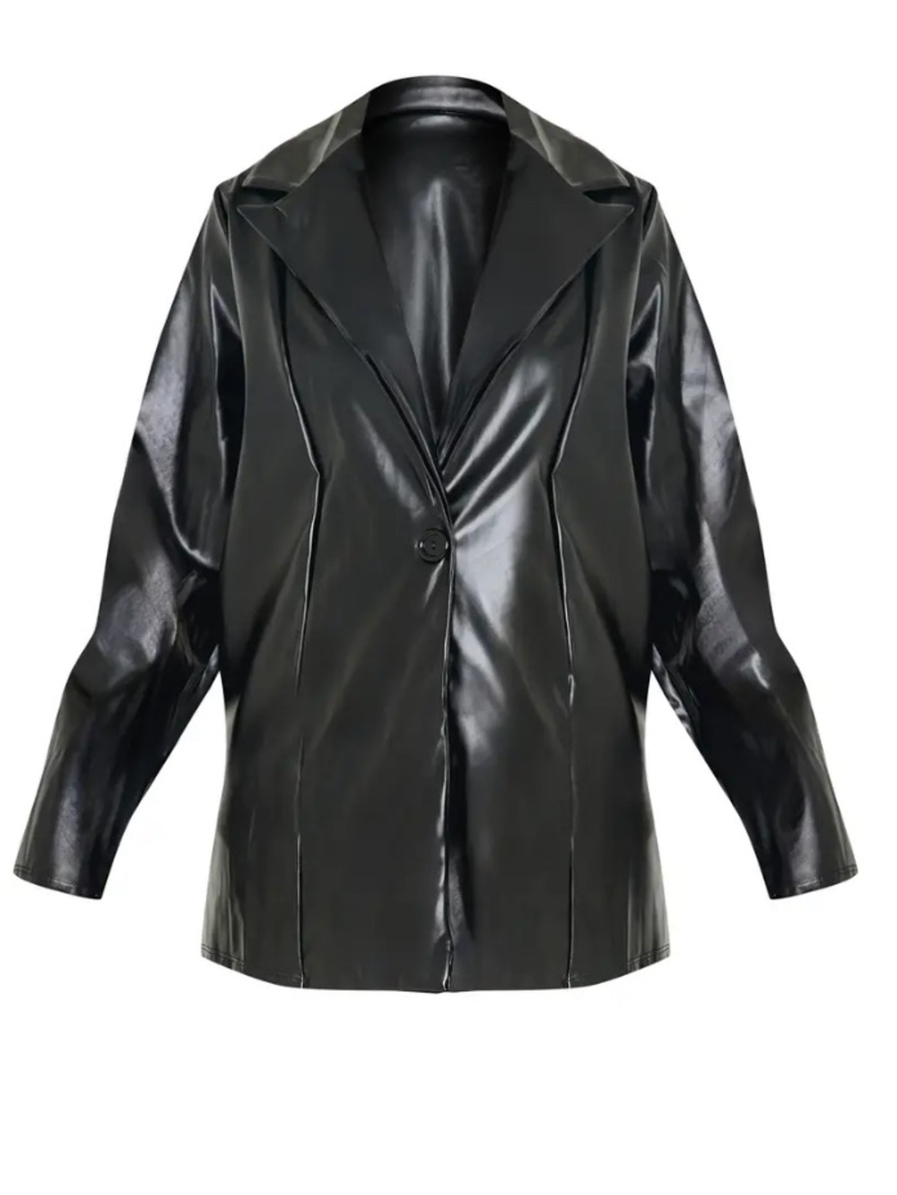 Pretty Little thing longline faux leather blazer, size 0